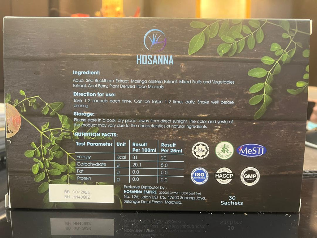 HOSANNA Organic Oleifena MORINGA Natural Organic 100% dan Halal